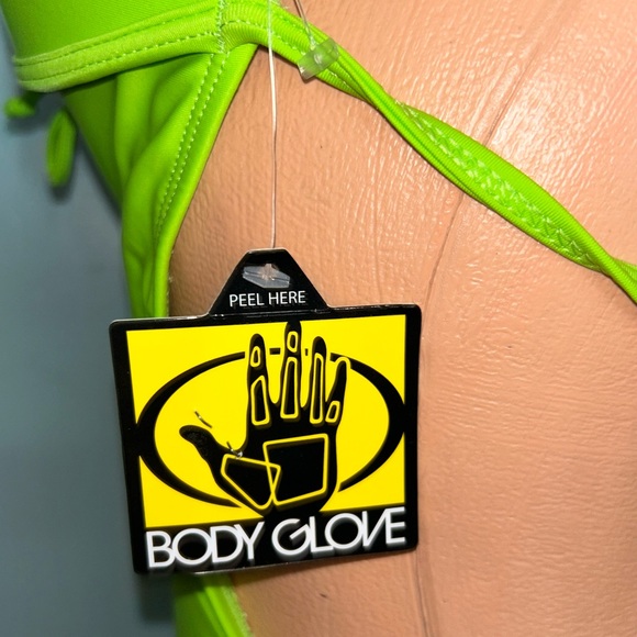Neon green Body glove monokini 80’s style vintage sexy bikini swimsuit y2k heart - Picture 6 of 10